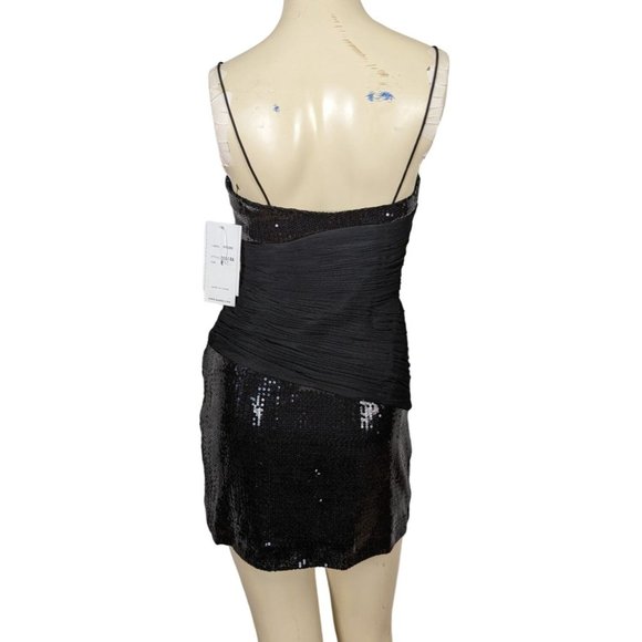 BASIX II Spaghetti strap beaded black‎ mini cocktail party formal dress NEW - Picture 2 of 8
